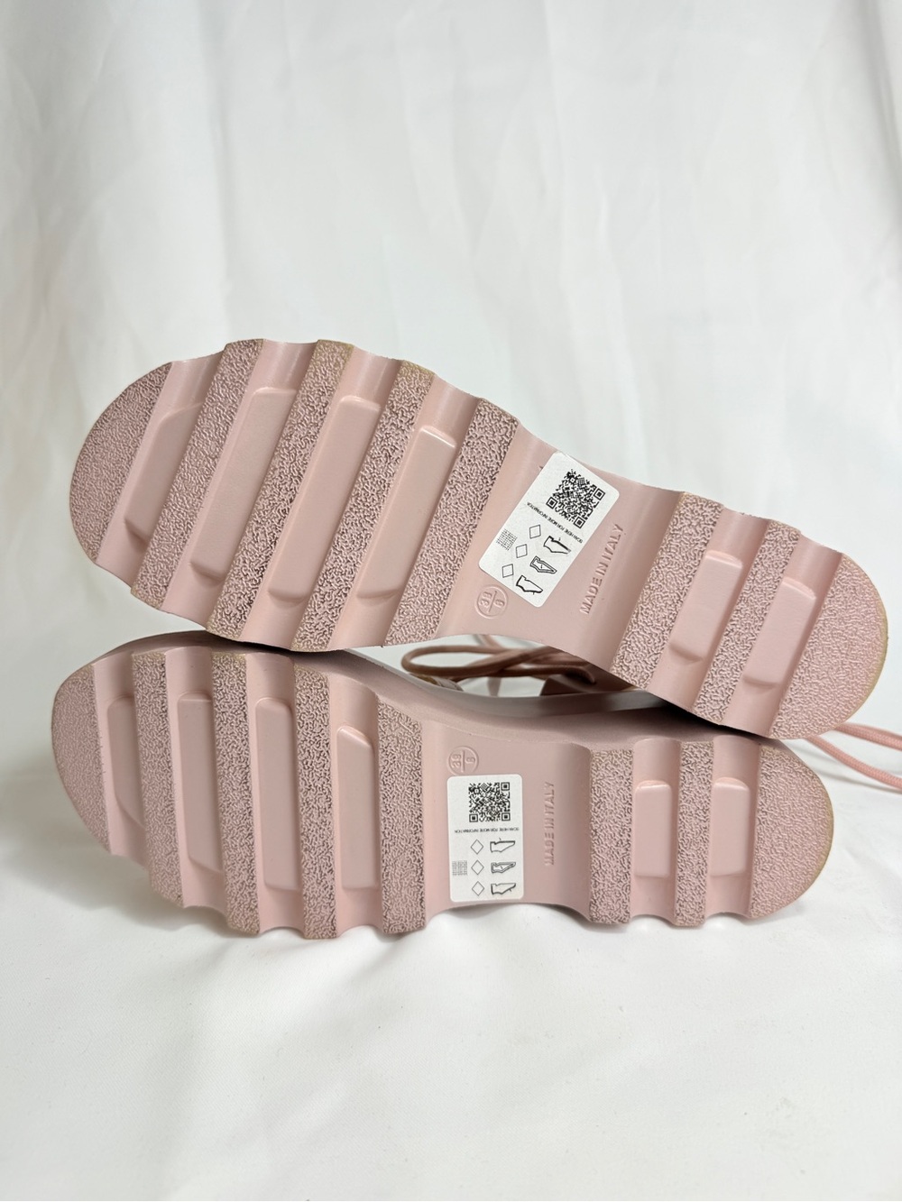 ASOS Platform Gladiator Lace Up Sandals Chunky Wedges Flatform 8 / 39 Blush Pink - Picture 9 of 11